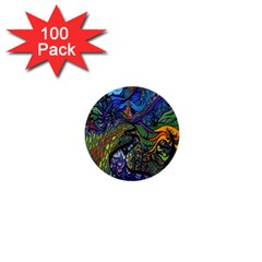 Psychedelic Digital Art Artwork Landscape Colorful 1  Mini Buttons (100 Pack)  by Bedest