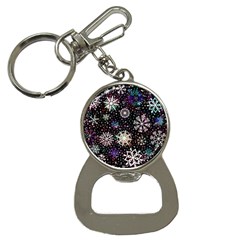 Shiny Winter Snowflake Abstract Christmas Cold Crystal December Bottle Opener Key Chain by Bedest