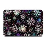 Shiny Winter Snowflake Abstract Christmas Cold Crystal December Small Doormat 24 x16  Door Mat