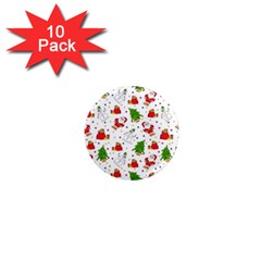 Christmas Pattern, Pattern, Christmas, Trees, Santa 1  Mini Magnet (10 Pack)  by kyorashop23