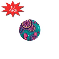 Floral Pattern, Abstract, Colorful, Flow 1  Mini Magnet (10 Pack)  by kyorashop23