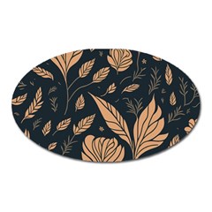 Background Pattern Leaves Texture Oval Magnet by Salmanaz77