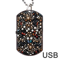 Pearls And Stones Dog Tag Usb Flash (one Side) by dedoma