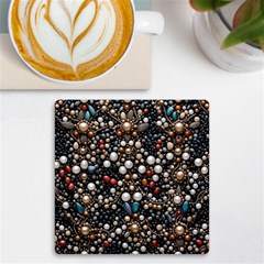 Pearls And Stones Uv Print Square Tile Coaster  by dedoma