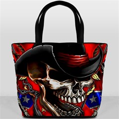 Confederate Flag Usa America United States Csa Civil War Rebel Dixie Military Poster Skull Bucket Bag by Ket1n9