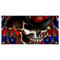 Confederate Flag Usa America United States Csa Civil War Rebel Dixie Military Poster Skull Banner And Sign 4  X 2  by Ket1n9