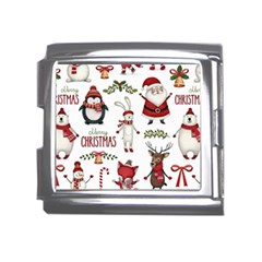 Christmas Characters Pattern, Xmas Backgrounds Mega Link Italian Charm (18mm) by kyorashop23