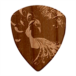 Colorful Peacock Bird Feathers Wood Guitar Pick (Set of 10) Front