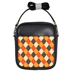 Halloween Argyle Pattern  Girls Sling Bag by Safari