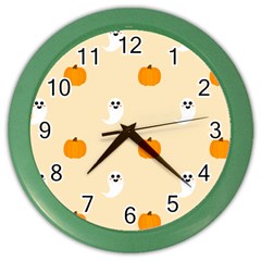 Pumpkin And Boo Crew Halloween  Color Wall Clock by Safari