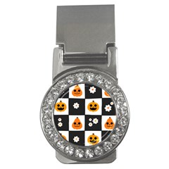 Seamless Halloween Pattern With Smiling Pumpkin 20240926 161714 0000 Money Clips (cz)  by Safari