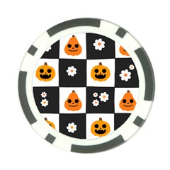 Seamless Halloween Pattern With Smiling Pumpkin 20240926 161714 0000 Poker Chip Card Guard by Safari