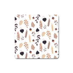 Autumn Seamless Leaves Pattern  Square Magnet by Safari