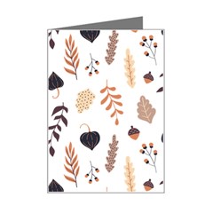 Autumn Seamless Leaves Pattern  Mini Greeting Card by Safari