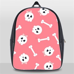 Halloween Pattern With Sculles And Bones 20240926 160927 0000 School Bag (xl) by Safari