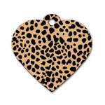 Leopard Skin Pattern Dog Tag Heart (Two Sides) Back