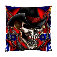 Confederate Flag Usa America United States Csa Civil War Rebel Dixie Military Poster Skull Standard Cushion Case (one Side) by Ket1n9