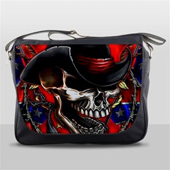 Confederate Flag Usa America United States Csa Civil War Rebel Dixie Military Poster Skull Messenger Bag by Ket1n9