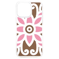 A Pink Flower On A Brown Background Iphone 15 Plus Tpu Uv Print Case by catchydesignhill