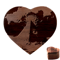 Mystic Blue Pyramid Art Heart Wood Jewelry Box by ExtraAwesomeSauce