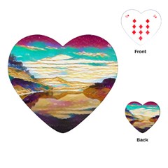 Vibrant Sunset Over Serene Lake Playing Cards Single Design (heart) by ExtraAwesomeSauce