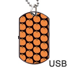 Black And Orange Pumpkin Dog Tag Usb Flash (one Side) by ConteMonfrey