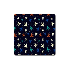 Blue Sky Airplanes Planes Square Magnet by ConteMonfrey