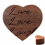 Live Love Laugh Monsteras Heart Wood Jewelry Box Front