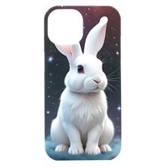 White Bunny Iphone 15 Black Uv Print Pc Hardshell Case by AIDreaming