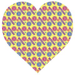 Colorful Bitcoin Pattern Wooden Puzzle Heart by ExtraAwesomeSauce