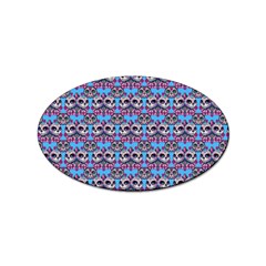 Colorful Sugar Skull Cat Pattern Sticker Oval (100 Pack) by ExtraAwesomeSauce