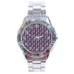 Sugar Skull Cat Pattern Stainless Steel Analogue Watch by ExtraAwesomeSauce