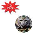 Epic Armored Cat Warrior 1  Mini Magnet (10 pack)  Front