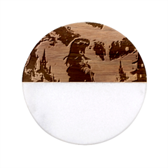 Enchanting Fantasy Night Sky Scene Classic Marble Wood Coaster (round)  by ExtraAwesomeSauce