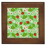 Strawberries Pattern Seamless Framed Tile Front