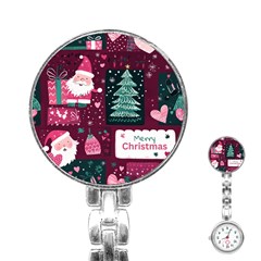 Christmas Santa Claus Stainless Steel Nurses Watch by Posterlux