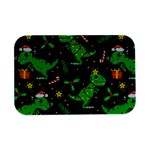 Christmas Funny Pattern Dinosaurs Open Lid Metal Box (Silver)   Front