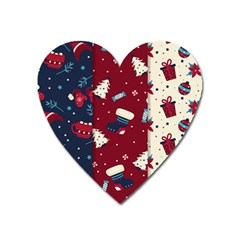 Flat Design Christmas Pattern Collection Art Heart Magnet by Ket1n9