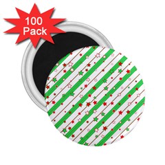 Christmas Paper Stars Pattern Texture Background Colorful Colors Seamless 2 25  Magnets (100 Pack)  by Ket1n9