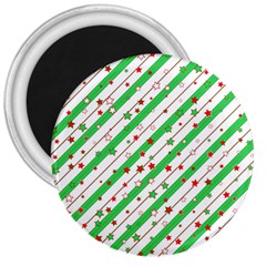 Christmas Paper Stars Pattern Texture Background Colorful Colors Seamless 3  Magnets by Ket1n9