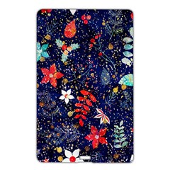 Festive Floral Pattern Christmas Blue Floral Flower Foliage Leaves Pattern Red Snow Winter Name Card Style Usb Flash Drive by Maspions