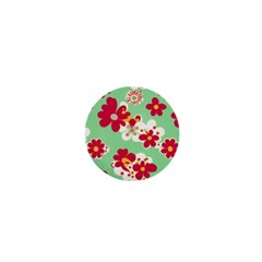 Retro 1960s Flowers Pattern 1  Mini Magnets by violetheavensky