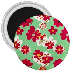 Retro 1960s Flowers Pattern 3  Magnets by violetheavensky