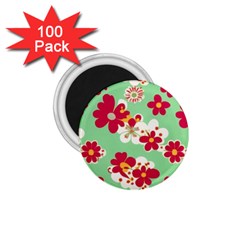 Retro 1960s Flowers Pattern 1 75  Magnets (100 Pack)  by violetheavensky