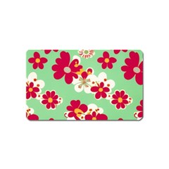 Retro 1960s Flowers Pattern Magnet (name Card) by violetheavensky