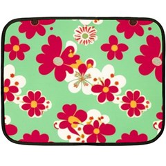 Retro 1960s Flowers Pattern Two Sides Fleece Blanket (mini) by violetheavensky