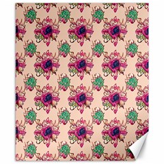 Retro 1880s Flowers Pattern 10 Canvas 8  X 10  by patterns123