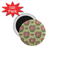 Retro 1880s Flowers Pattern 9 1 75  Magnets (100 Pack)  by violetheavensky