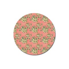 Retro 1880s Flowers Pattern 12 Magnet 3  (round) by violetheavensky