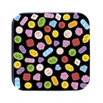 Ecstasy pills pattern Square Metal Box (Black) Front